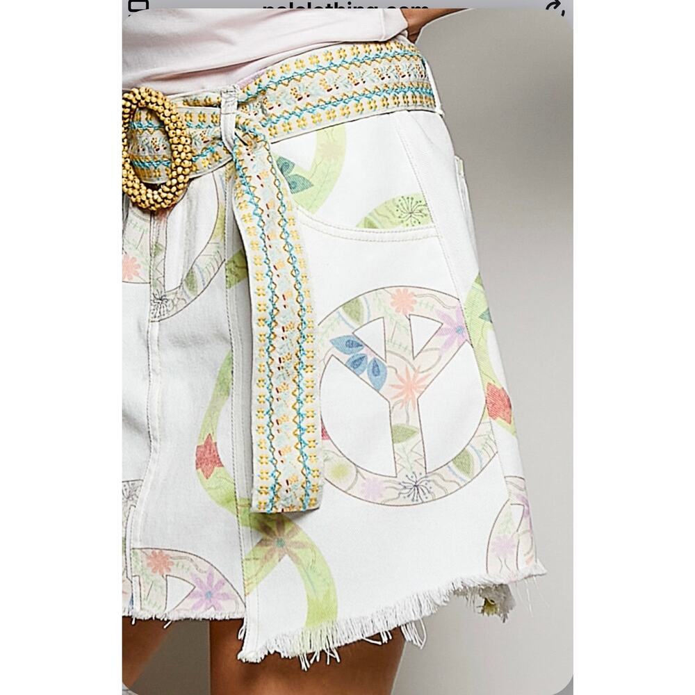 Peace A-line Mini Skirt - Picture 5 of 8